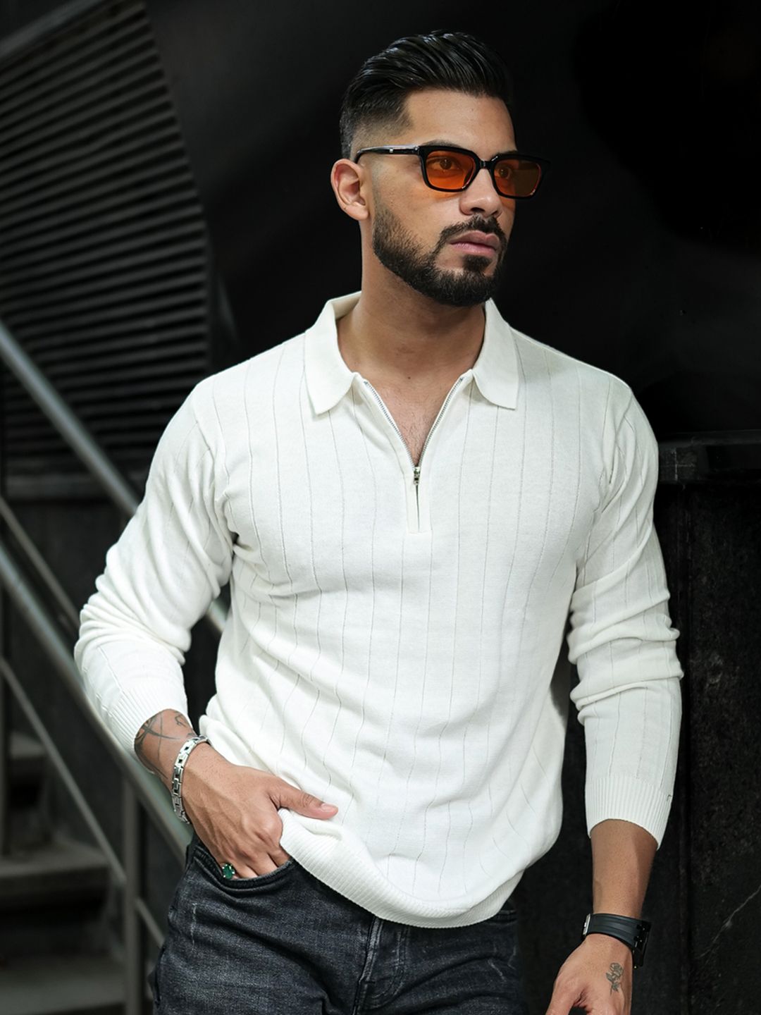 Powerlook Men Solid Polo Collar Cotton T-Shirt