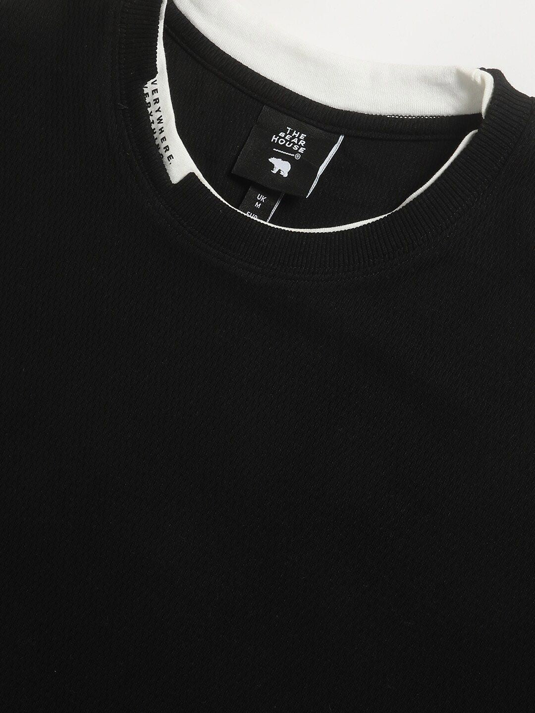 THE BEAR HOUSE Round Neck Relaxed Fit Drop Shoulder Sleeves Sweatshirt