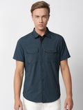 Thomas Scott Men Classic Slim Fit Checked Casual Cotton Shirt
