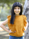 Cutiekins Girls Self Design Ruffles Top