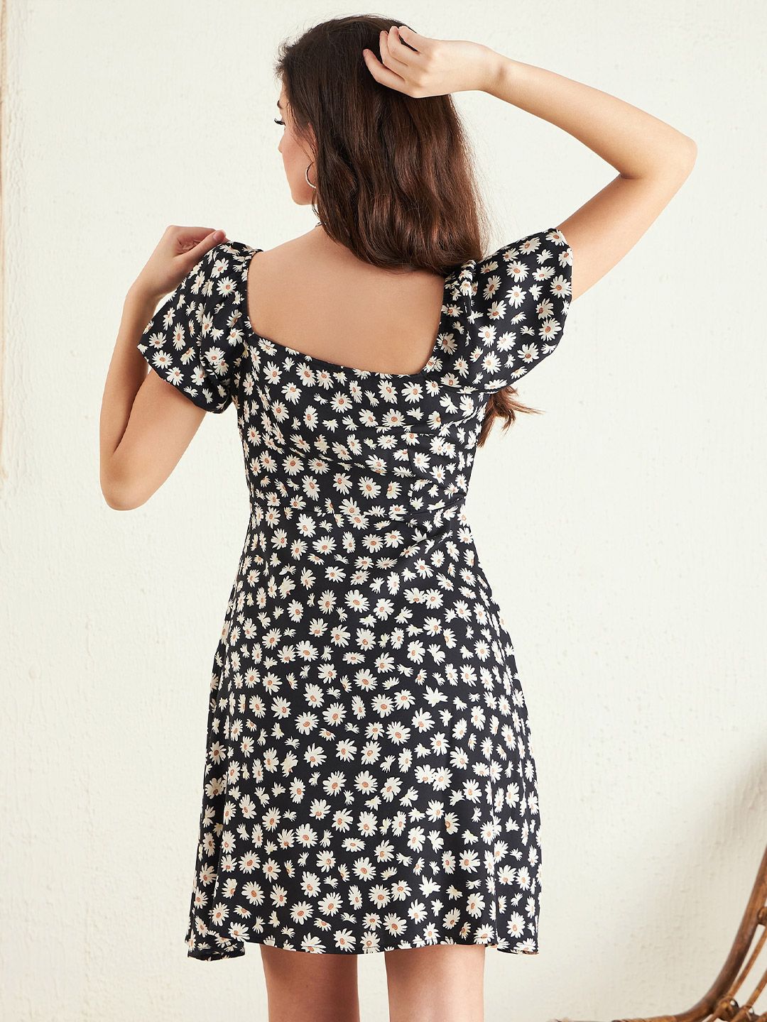Berrylush Floral Printed  Fit & Flare Dress