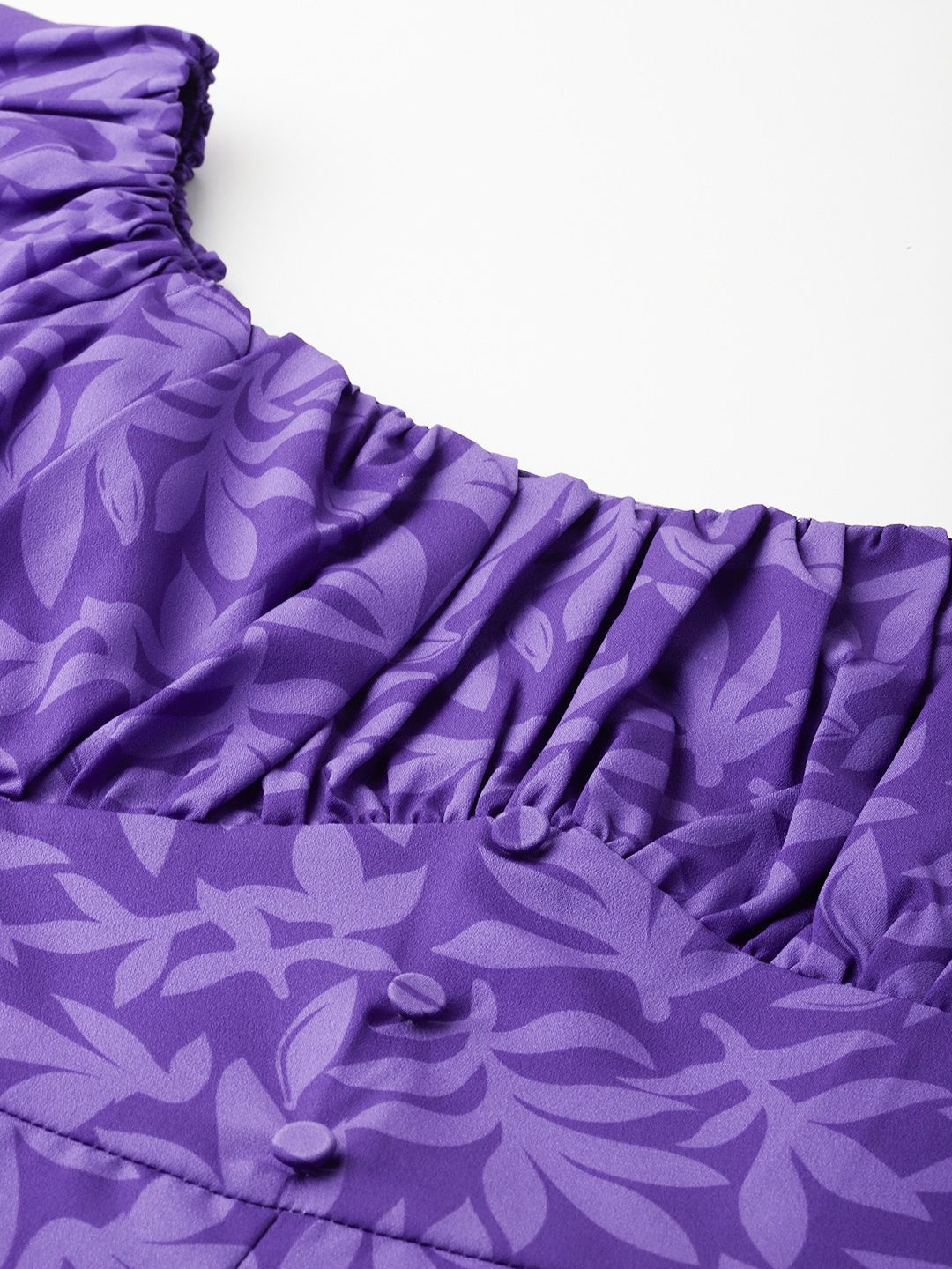 DressBerry Flowy & Flirty Leaf Empire Mini Dress