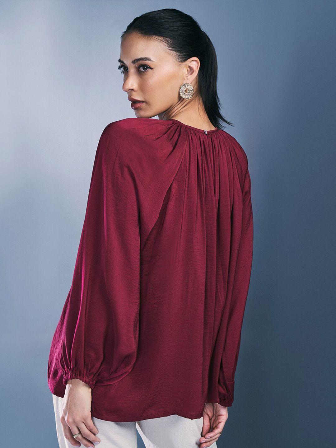 AND Raglan Sleeves Gathered A-Line Top