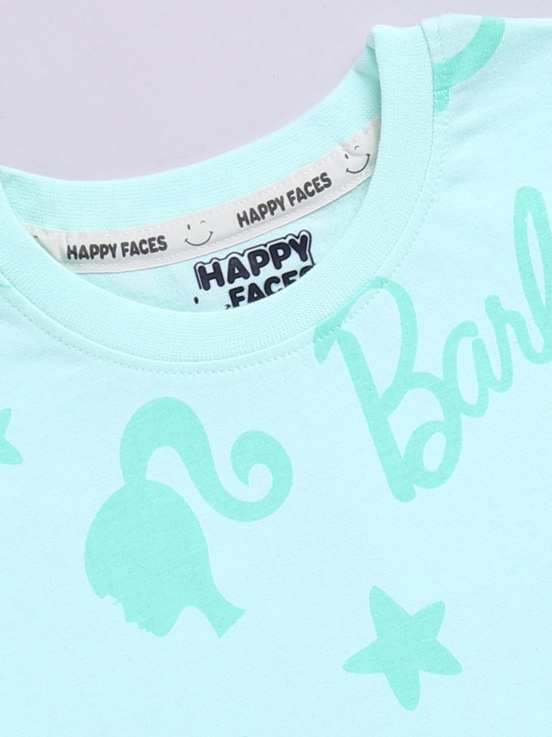 Happy Faces Girls Barbie Printed Pure Cotton T-shirt