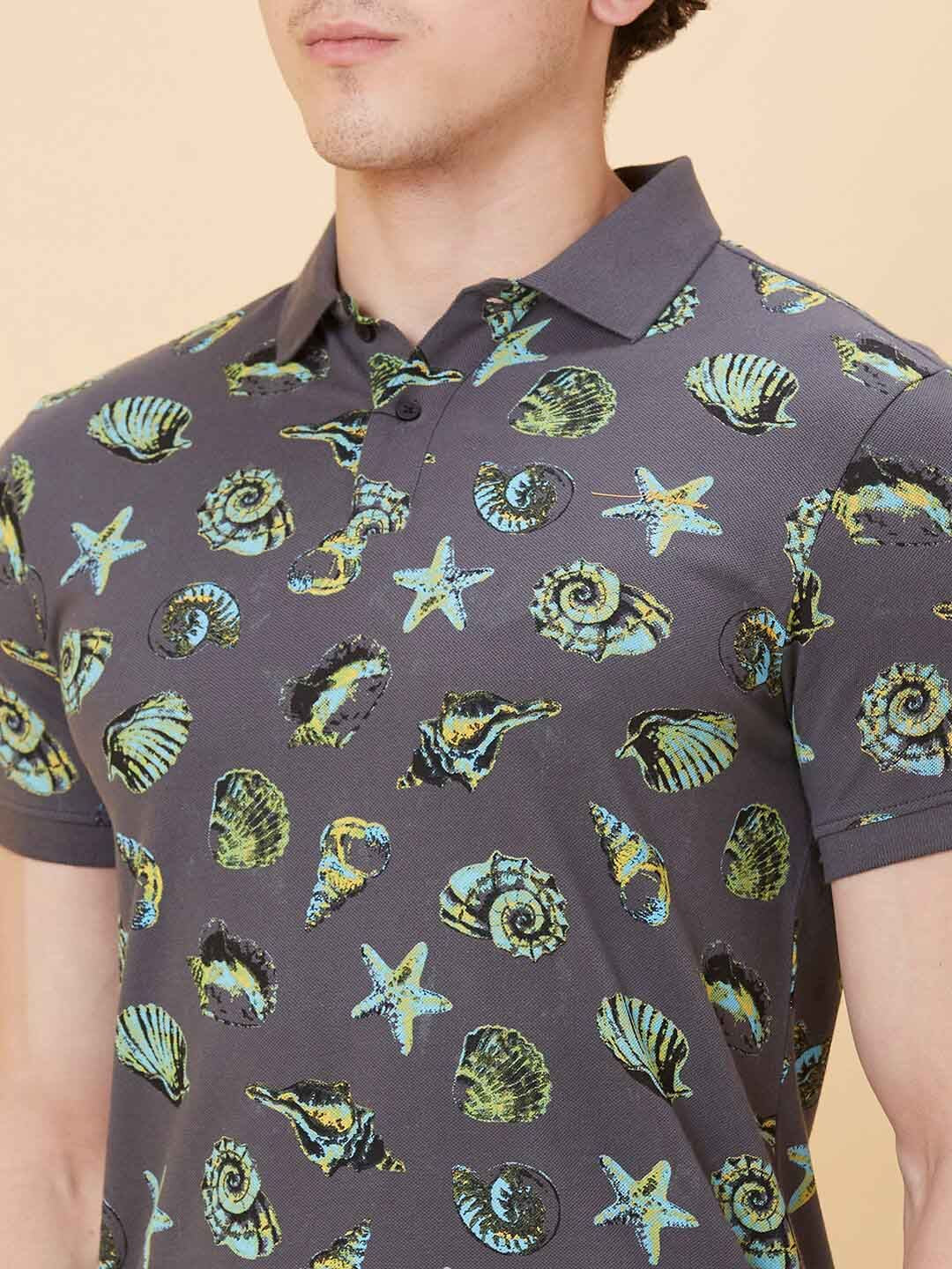 Being Human Conversational Printed Polo Collar Pure Cotton T-shirt