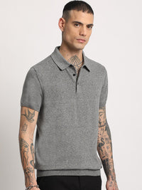 THE BEAR HOUSE Men Solid Regular Fit Cotton Polo Collar T-Shirts