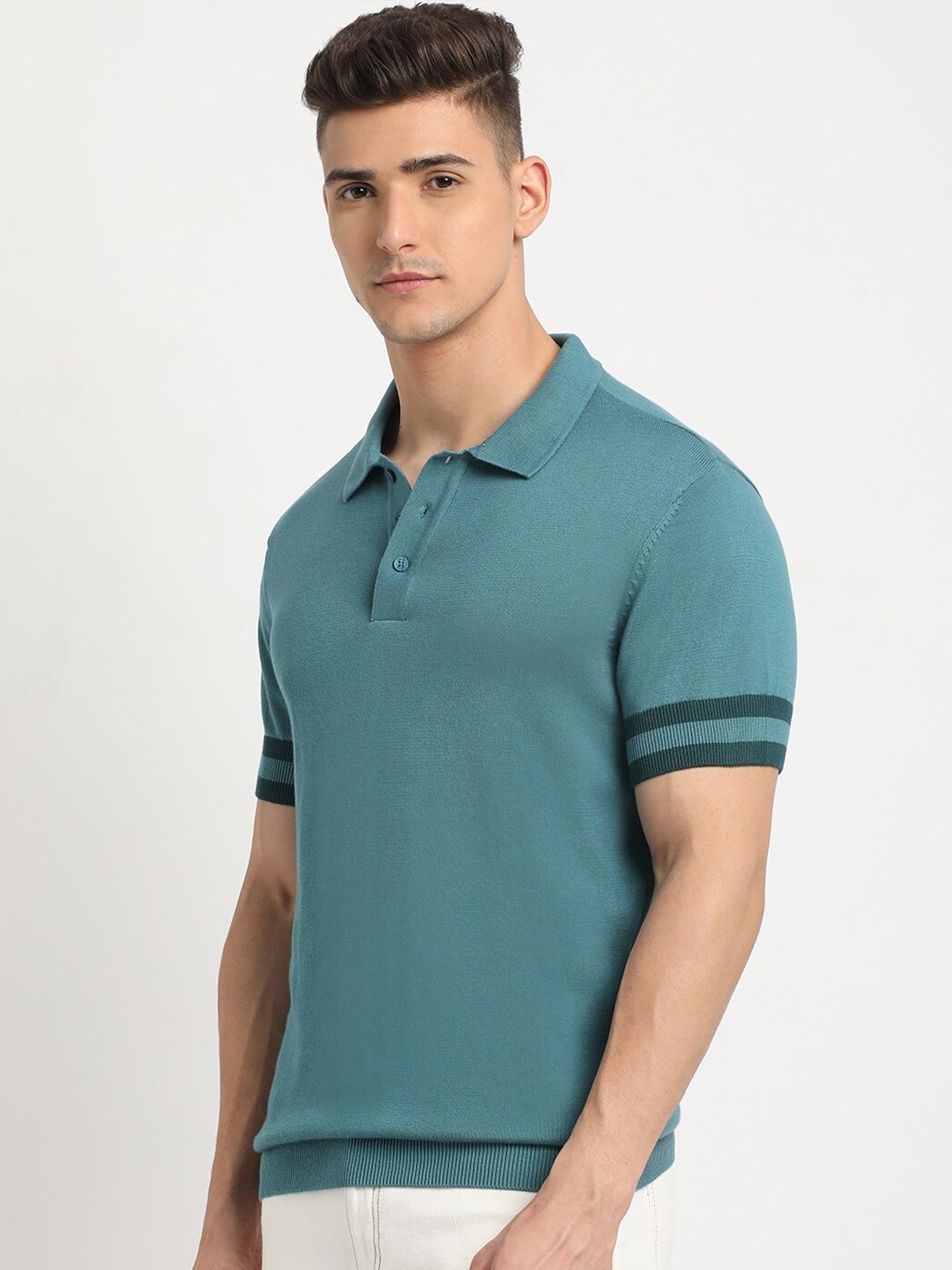 THE BEAR HOUSE Polo Collar Short Sleeves Cotton T-shirt