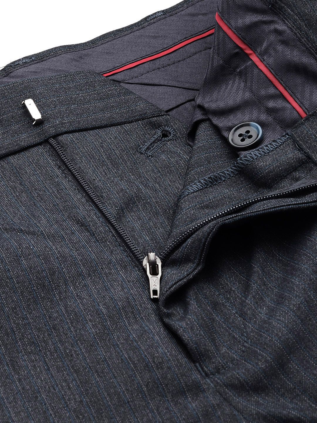 Raymond Men Striped Slim Fit Formal Trousers