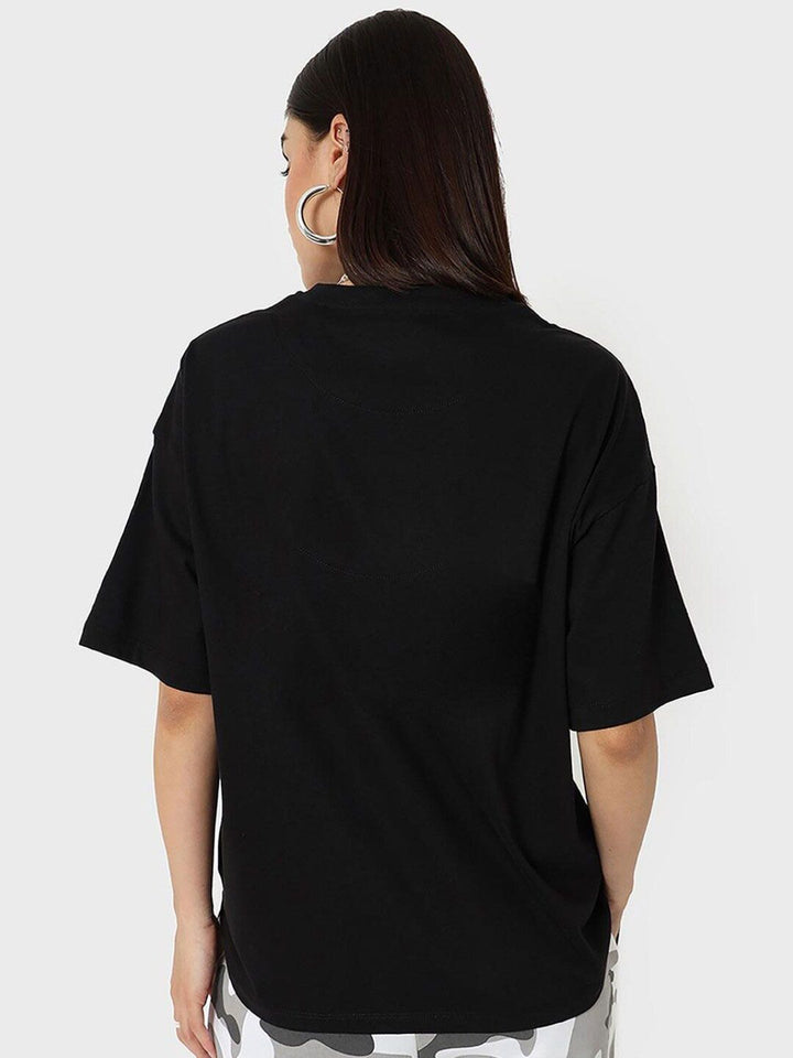 Bewakoof Women Tropical Vibes Typography Oversized T-shirt