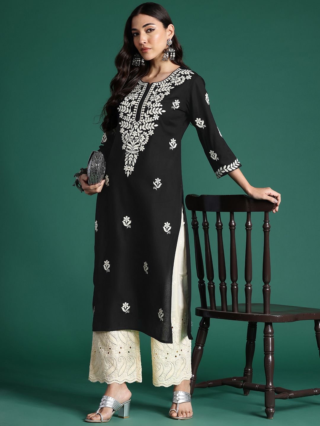 Indo Era Ethnic Motifs Embroidered Thread Work Kurta