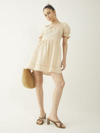 DressBerry Vintage Vibes Lace Inserts Fit & Flare Mini Dress