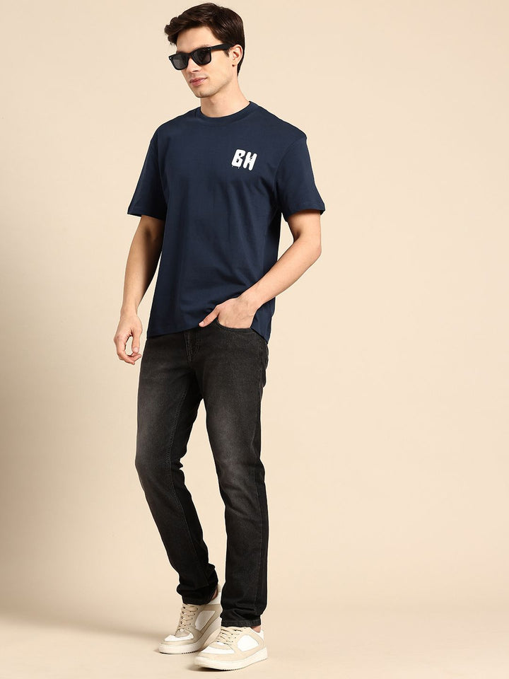 Being Human Brand Logo Printed Drop-Shoulder Sleeves Pure Cotton Easy Fit T-shirt