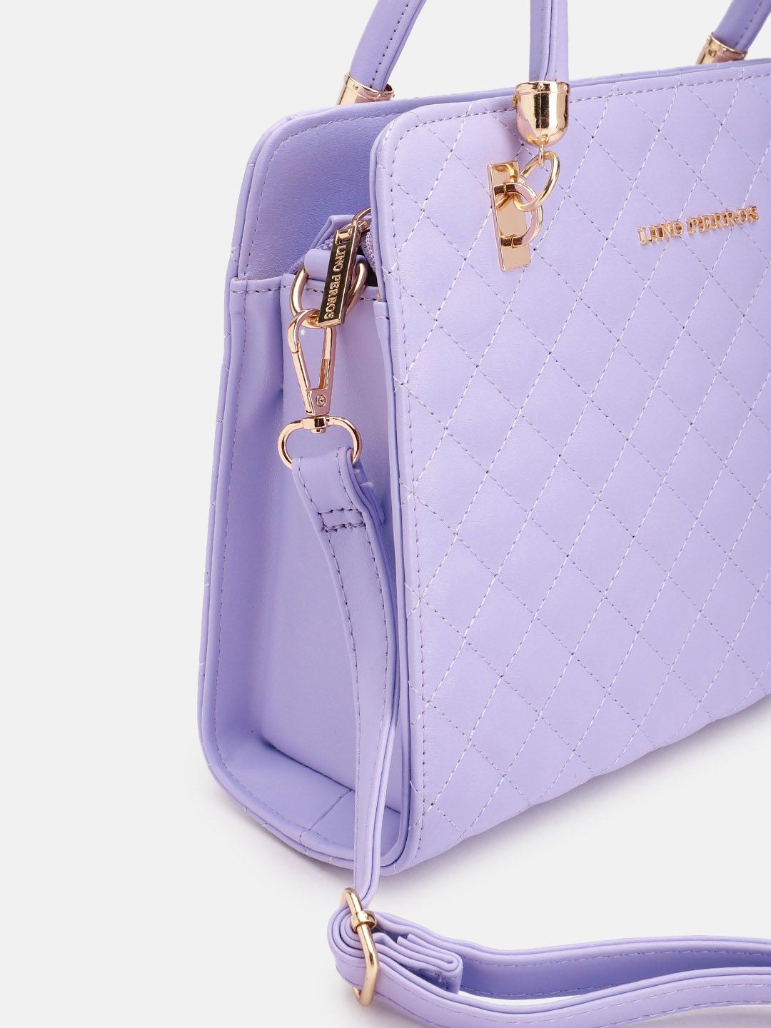 Lino Perros Structured Handheld Bag with Quilted Detail