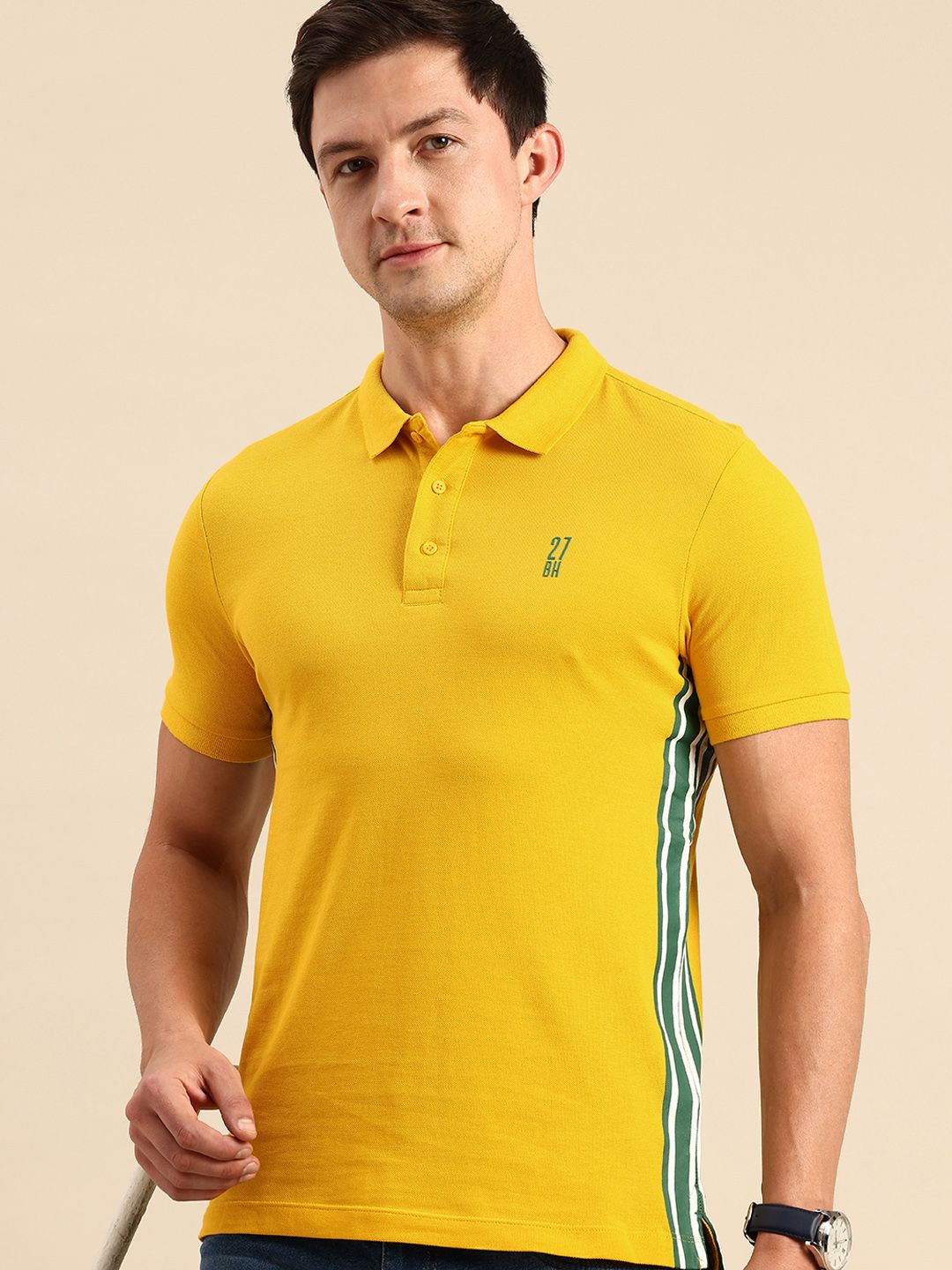Being Human Polo Collar Pure Cotton T-shirt