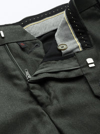 Raymond Men Green Slim Fit Solid Formal Trousers