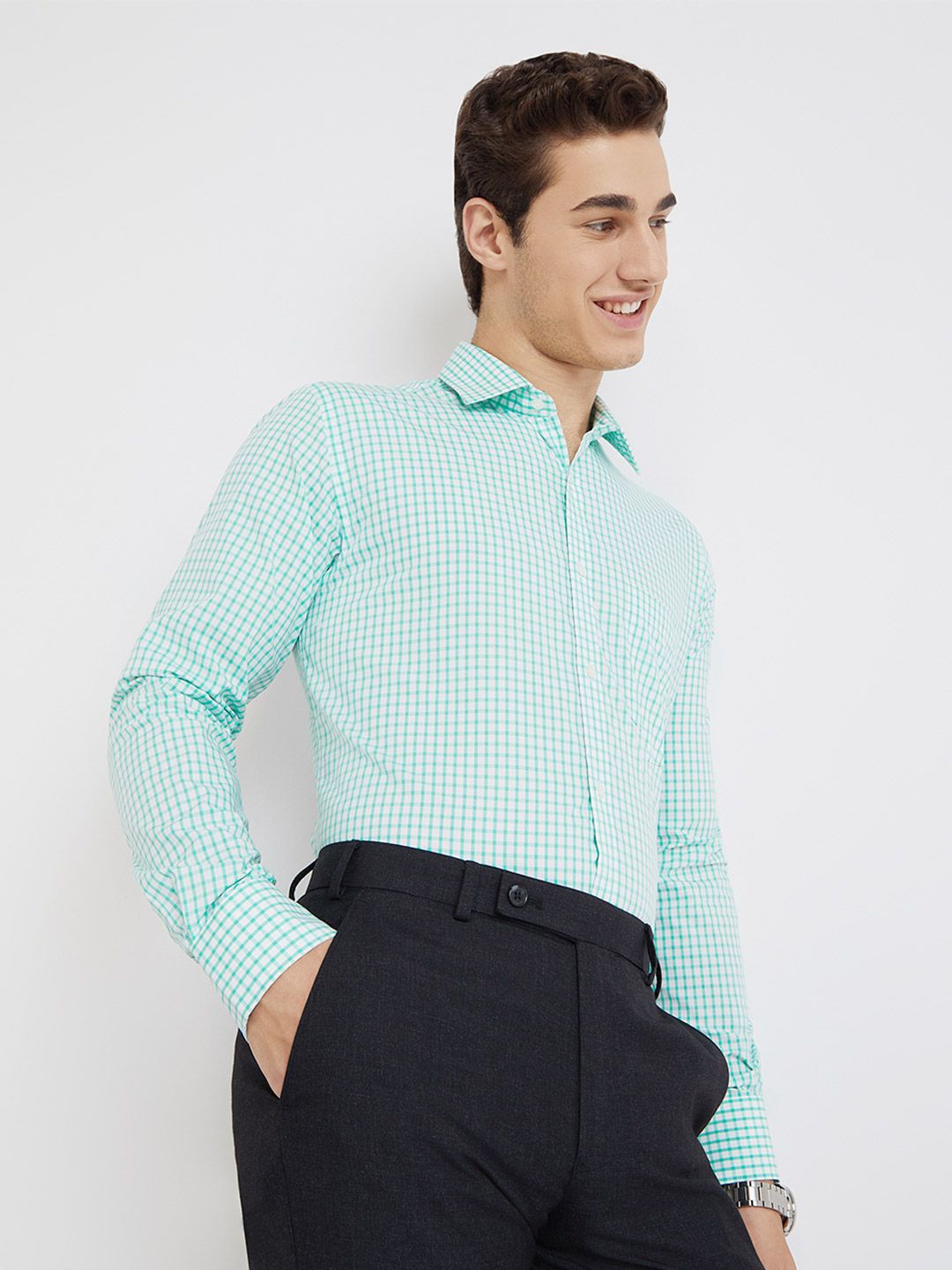 Park Avenue Slim Fit Checked Formal Shirt