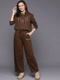SASSAFRAS Women Brown Printed Co-Ord Set