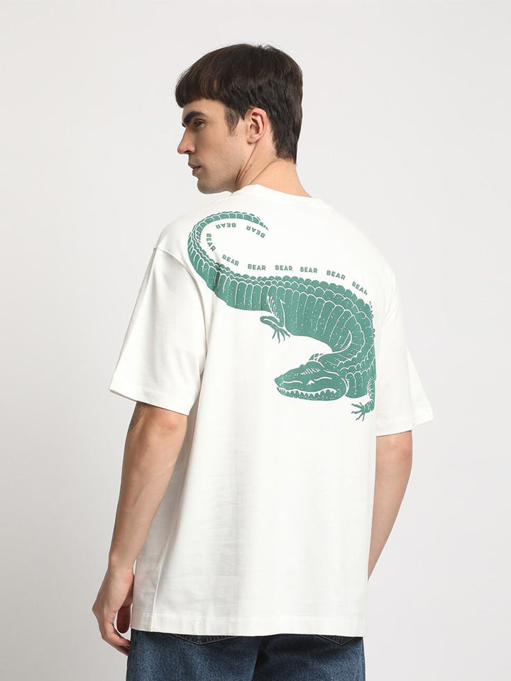 THE BEAR HOUSE Graphic Printed Cotton Oversized T-shirt
