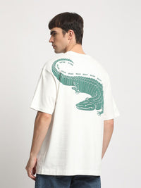 THE BEAR HOUSE Graphic Printed Cotton Oversized T-shirt