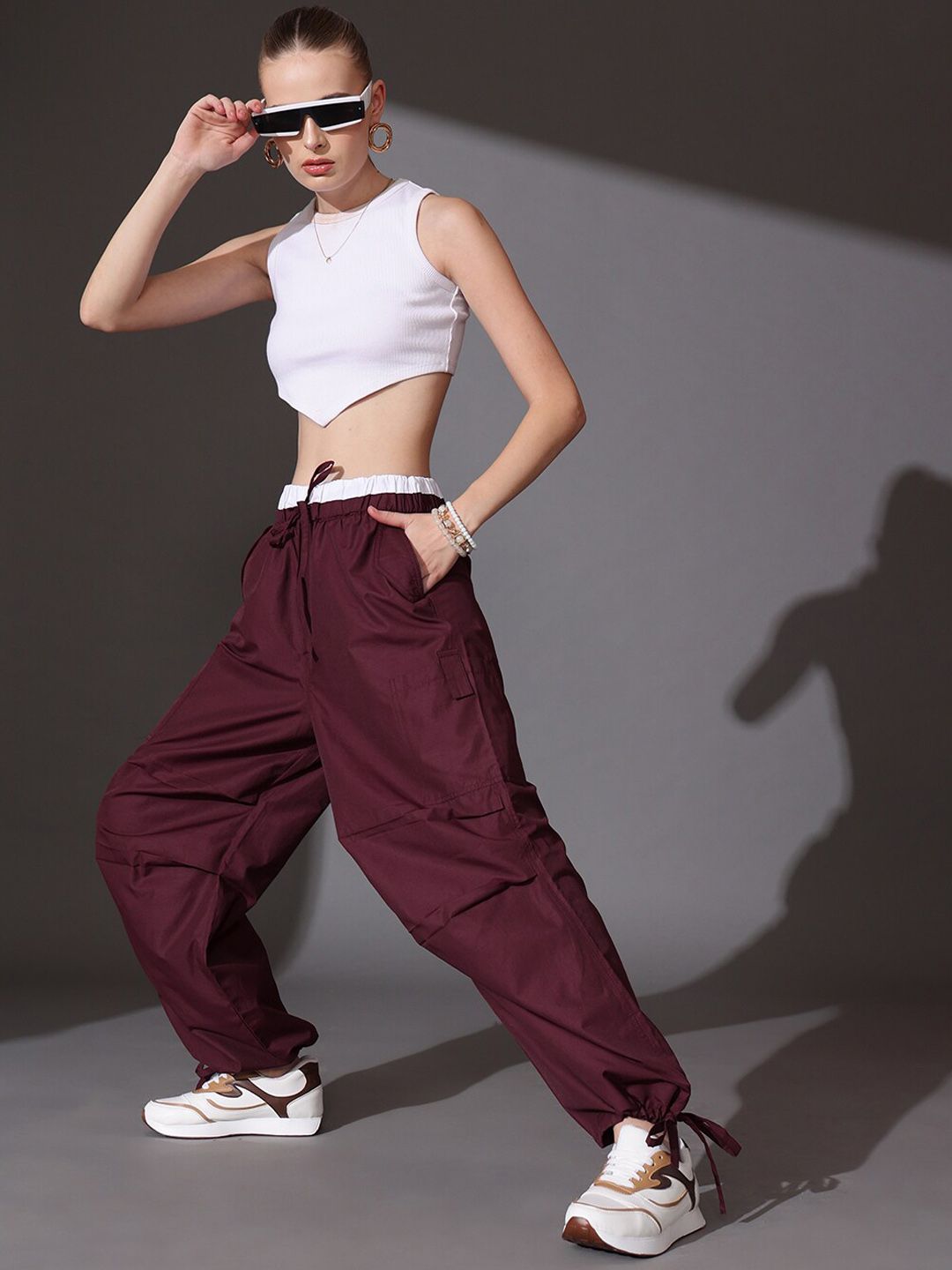 STREET 9 Women Relaxed Loose Fit Parachute Trouser