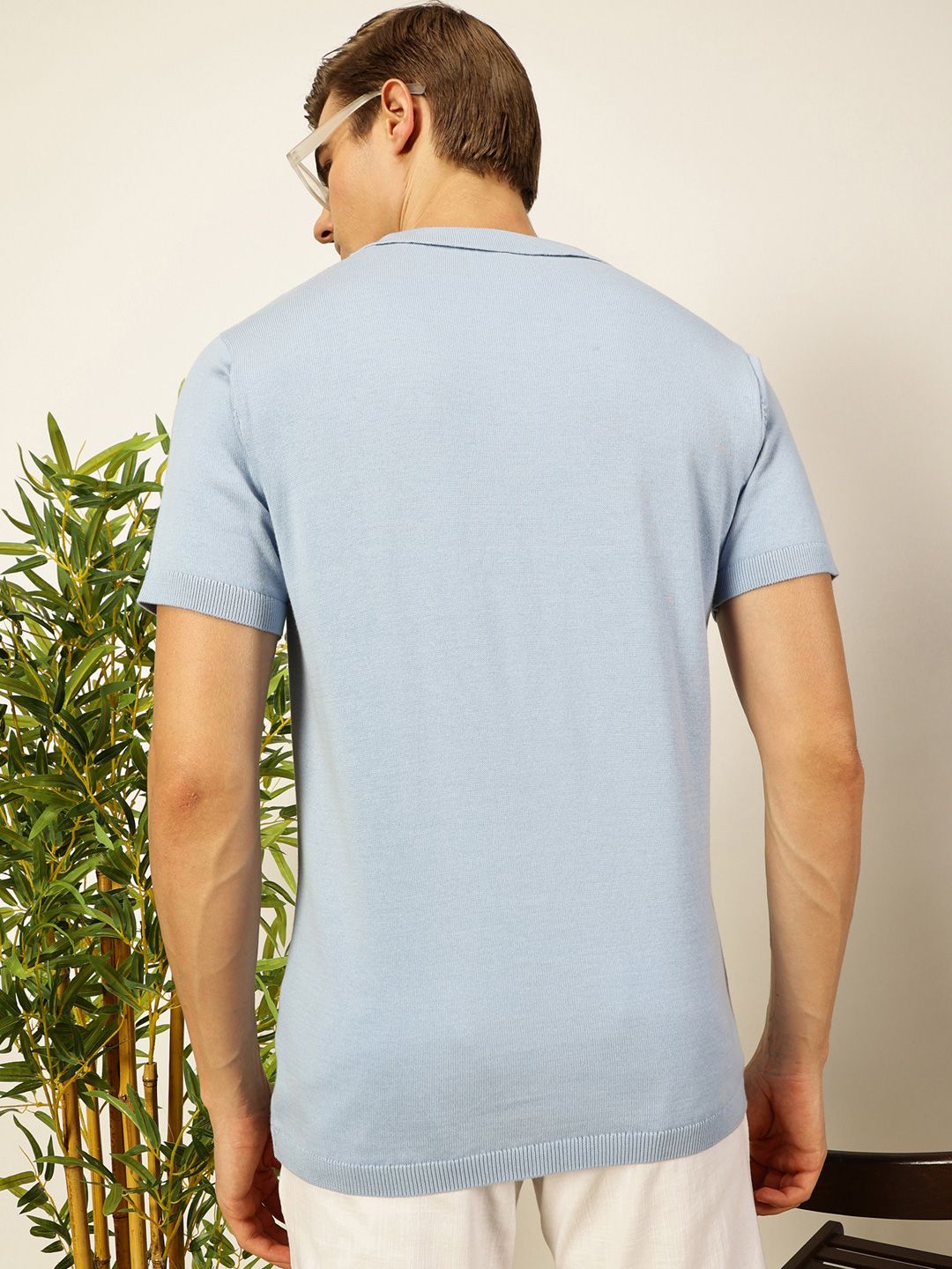 Thomas Scott Men Knit Striped Polo Collar T-shirt