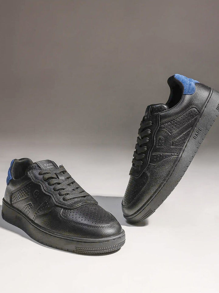 RARE RABBIT Men Perforations Round Toe Leather Sneakers