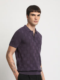THE BEAR HOUSE Checked Polo Collar Cotton T-shirt