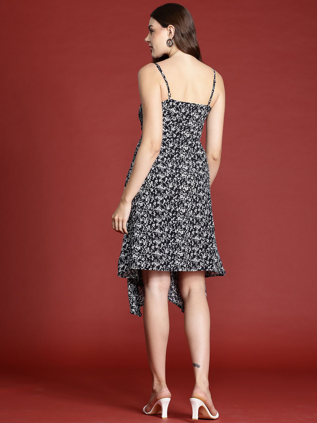 all about you Floral Print Asymmetric Wrap Dress