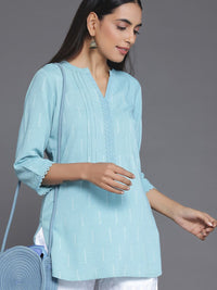 Libas Woven Design Mandarin Collar Straight Kurti