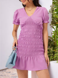 DressBerry Smocked Delight Mini A-Line Dress