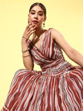 QUIERO Women Rust Abstract Sundress