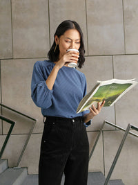 AND Blue Blouson Top