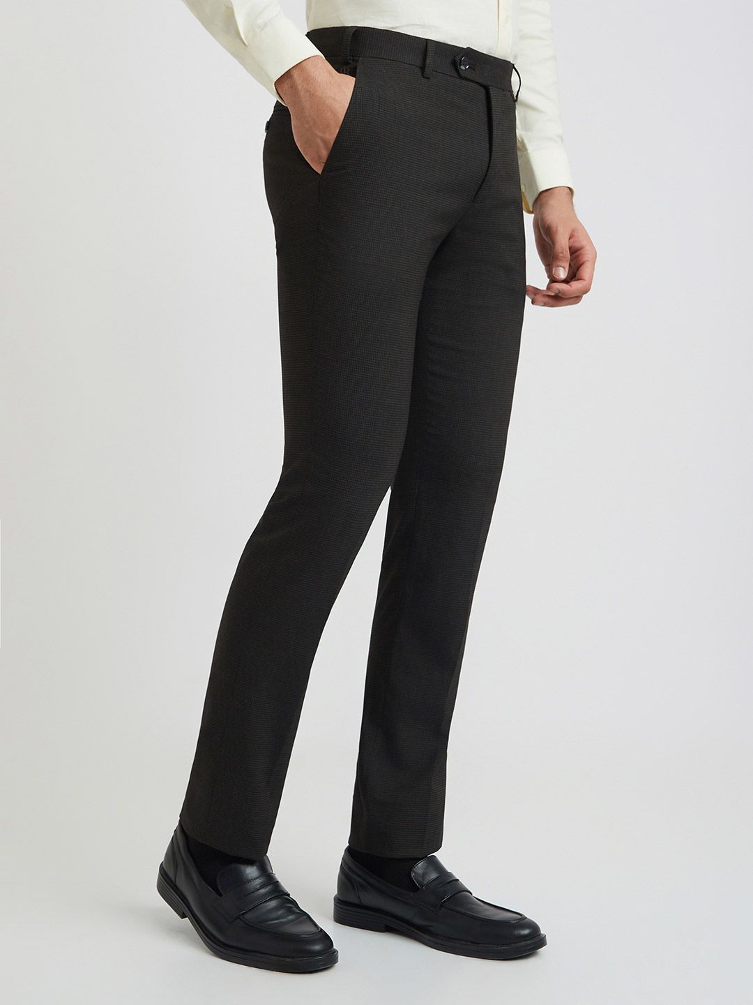 Raymond Men Checked Slim Fit Formal Trousers