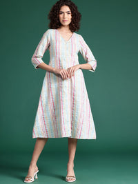 DressBerry Striped A-Line Midi Dress