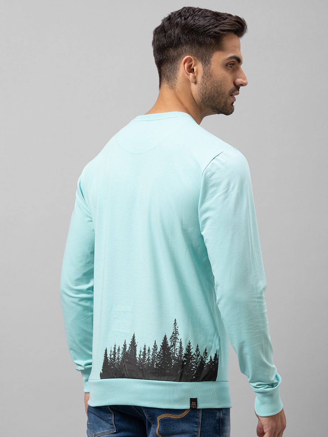Being Human Men Sea Green Printed Sweatshirt