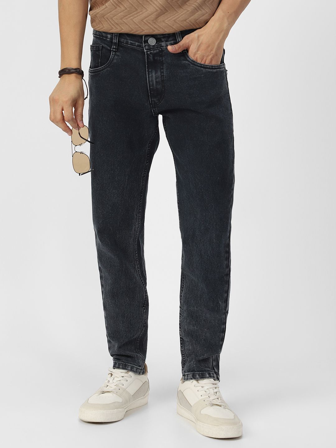 Urbano Fashion Men Clean Look Mid-Rise Stretchable Jeans