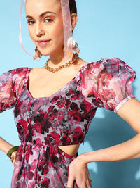 STREET 9 Floral Chiffon Mini Dress