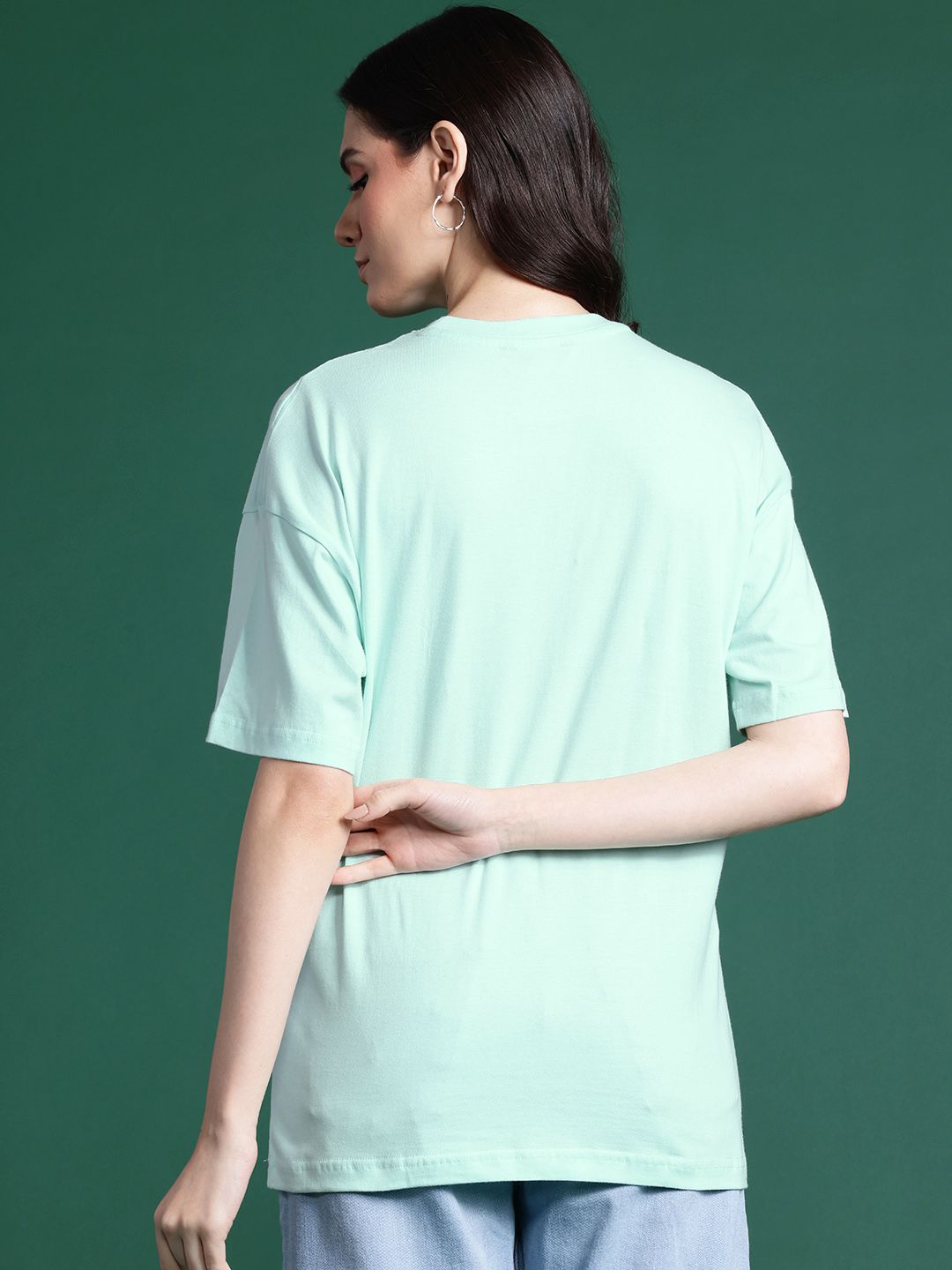 DressBerry Women Drop-Shoulder Sleeves Tropical Pure Cotton T-shirt