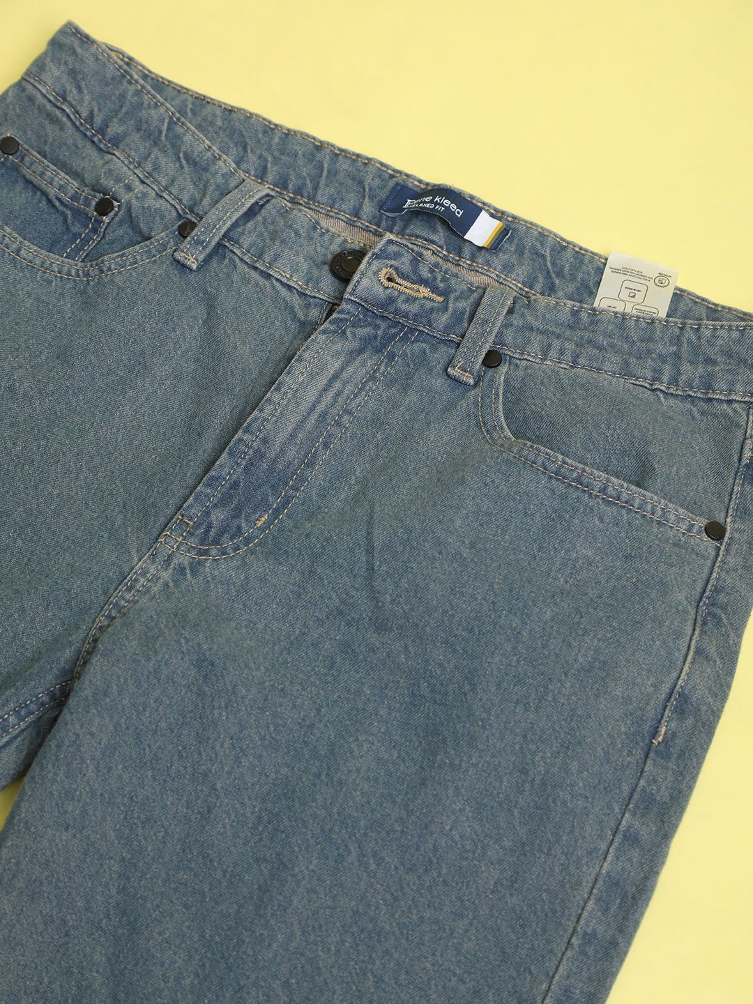 Bene Kleed Men Pure Cotton Relaxed Fit Tinted Jeans