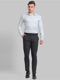 Park Avenue Men Green Windowpane Checks Checked Formal Shirt