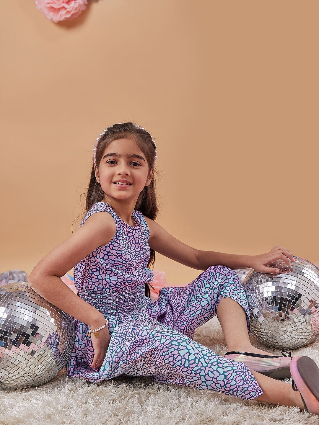 pspeaches Girls Abstract Printed Basic Jumpsuit