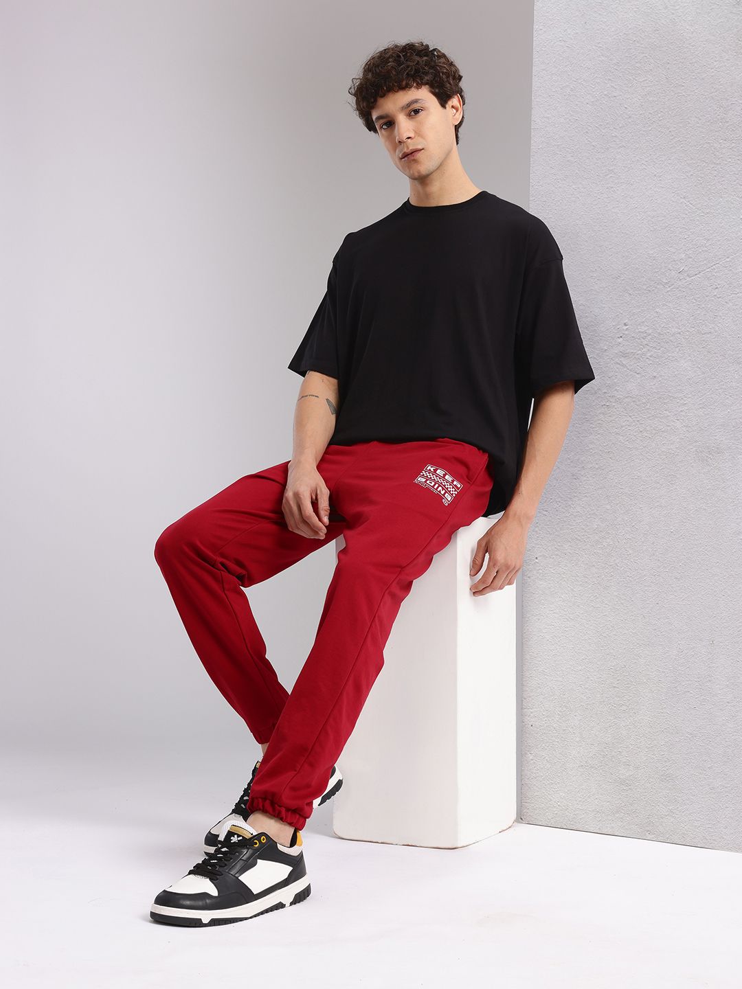 HRX by Hrithik Roshan Typography Printed Drop-Shoulder Sleeves Oversized T-shirt