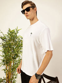 Thomas Scott Men's Solid Round Neck Oversized Casual T-shirt