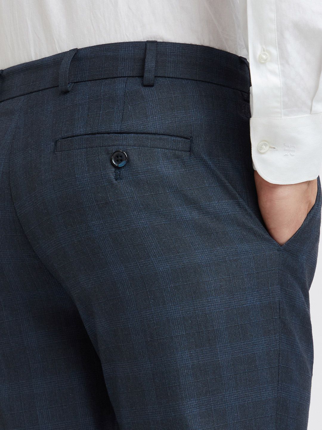 Raymond Men Checked Slim Fit Formal Trousers
