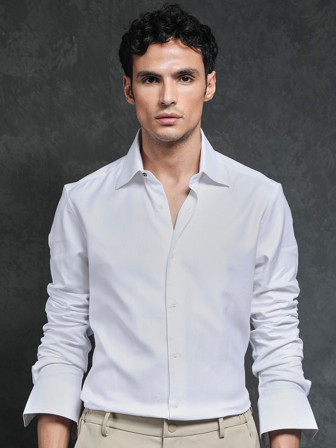 RARE RABBIT Men Ruther Slim Fit Cotton Shirt