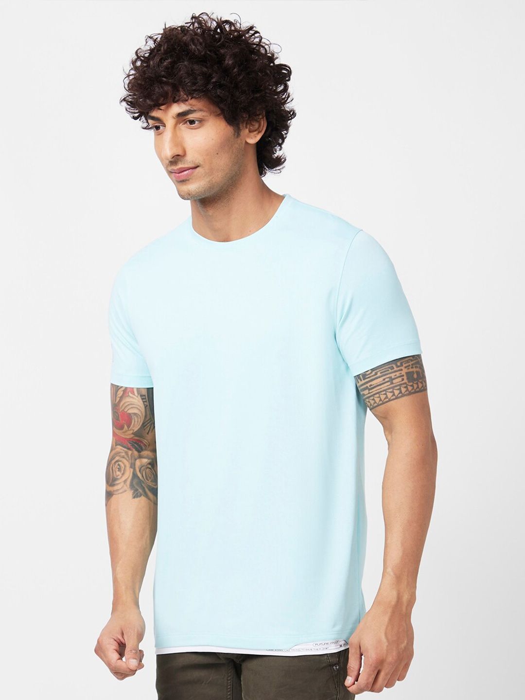 SPYKAR Round Neck Slim Fit Cotton T-shirt