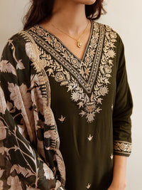 Indo Era Ethnic Motifs Embroidered Regular Thread Work Kurta with Salwar & With Dupatta