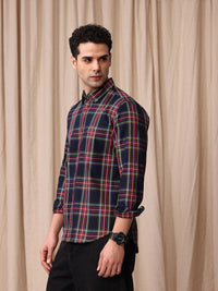 Mr Bowerbird Men Tailored Fit Tartan Checks Opaque Pure Cotton Casual Shirt