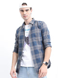 HIGHLANDER Men Checked Casual Slim Fit Shirt