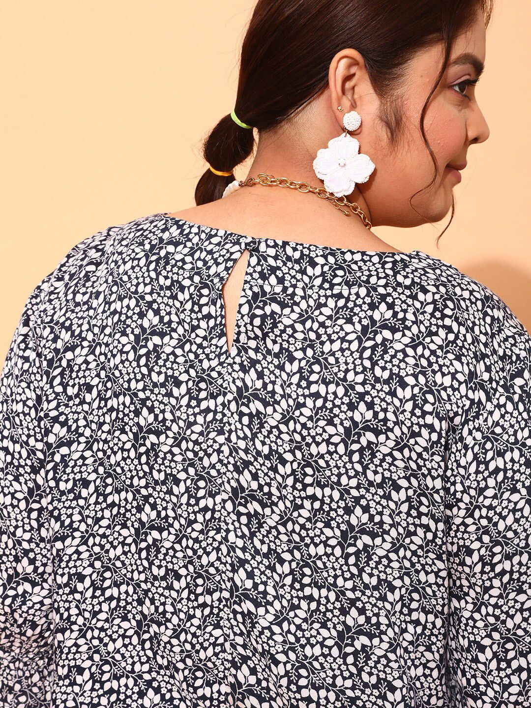 CURVY STREET Plus Size Floral Printed Top